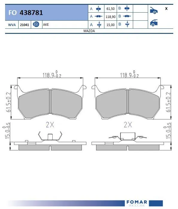 Brake Pad Set, disc brake